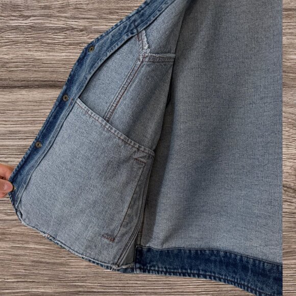 Sports Gallery Vintage 70s Men's Denim Western 100% Cottom Snap front Jean Vest - Picture 5 of 6